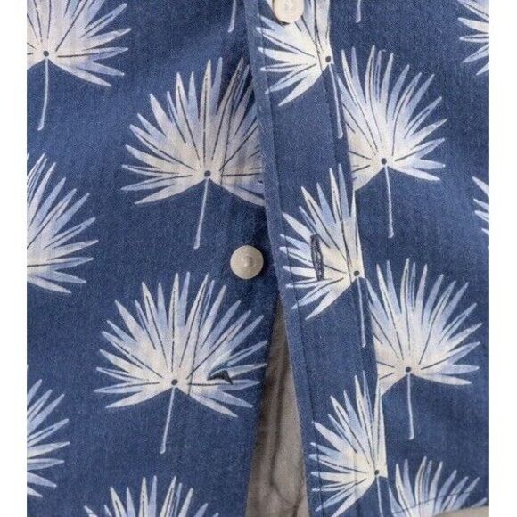 New $88 Tailor Vintage Button Seersucker Shirt Men Puretec Cool‎ Fan Palms XL - Picture 7 of 10